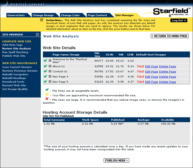 Web Site Analysis